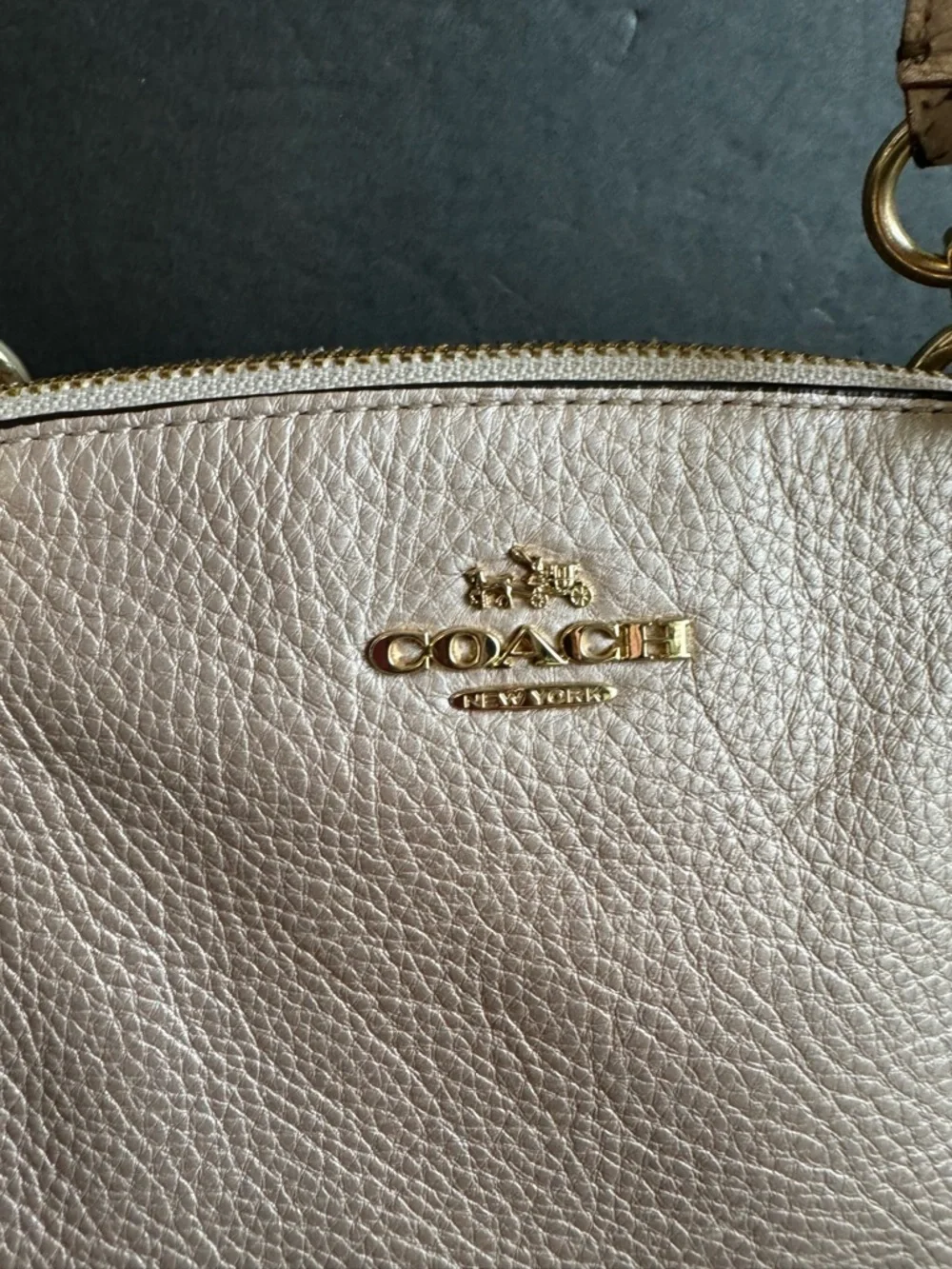 Coach Kelsey Metallic Top Handle Bag Reptile Print Handles Crossbody Purse - Picture 6 of 16